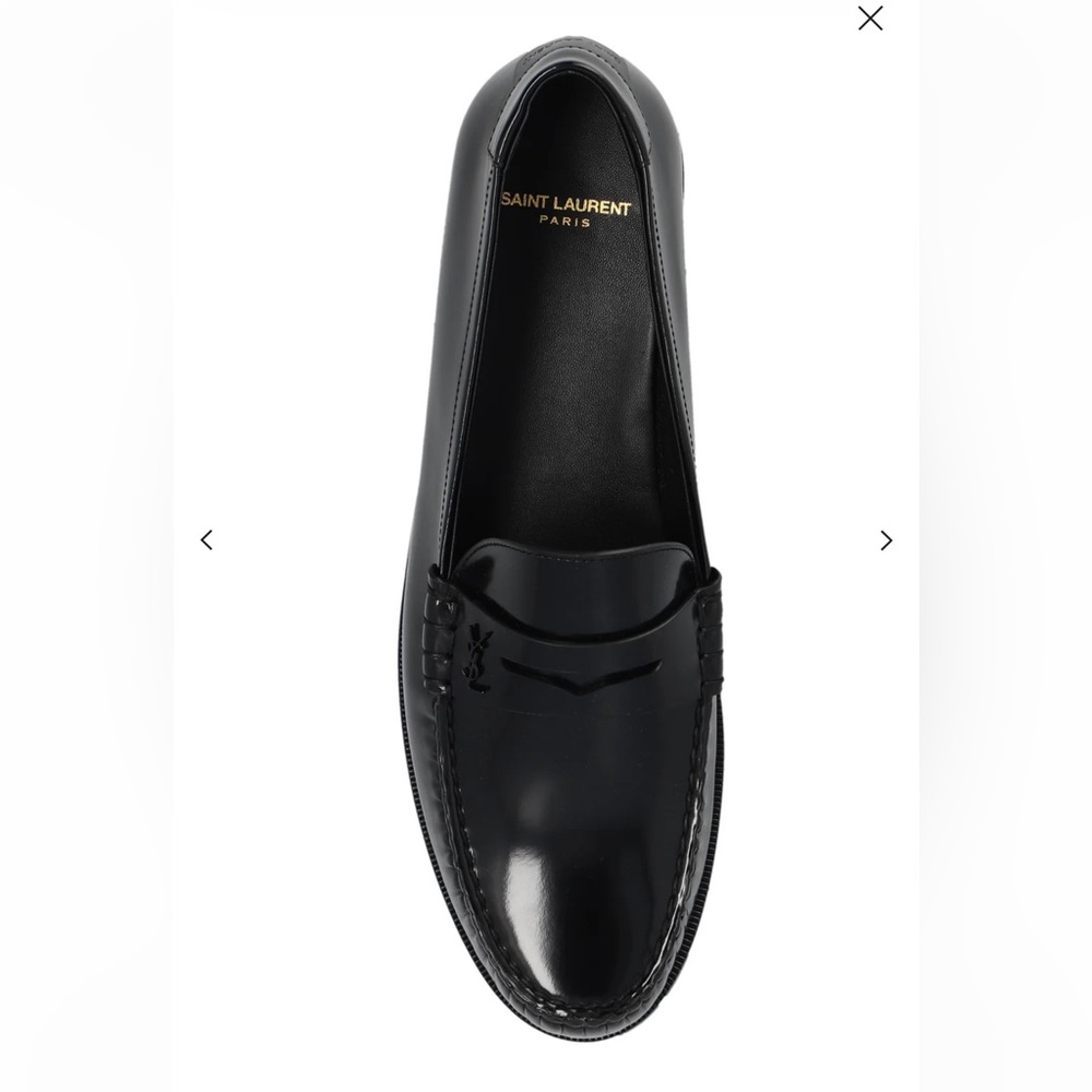 NWT Saint Laurent Le Penny Black Patent Loafers Size 40